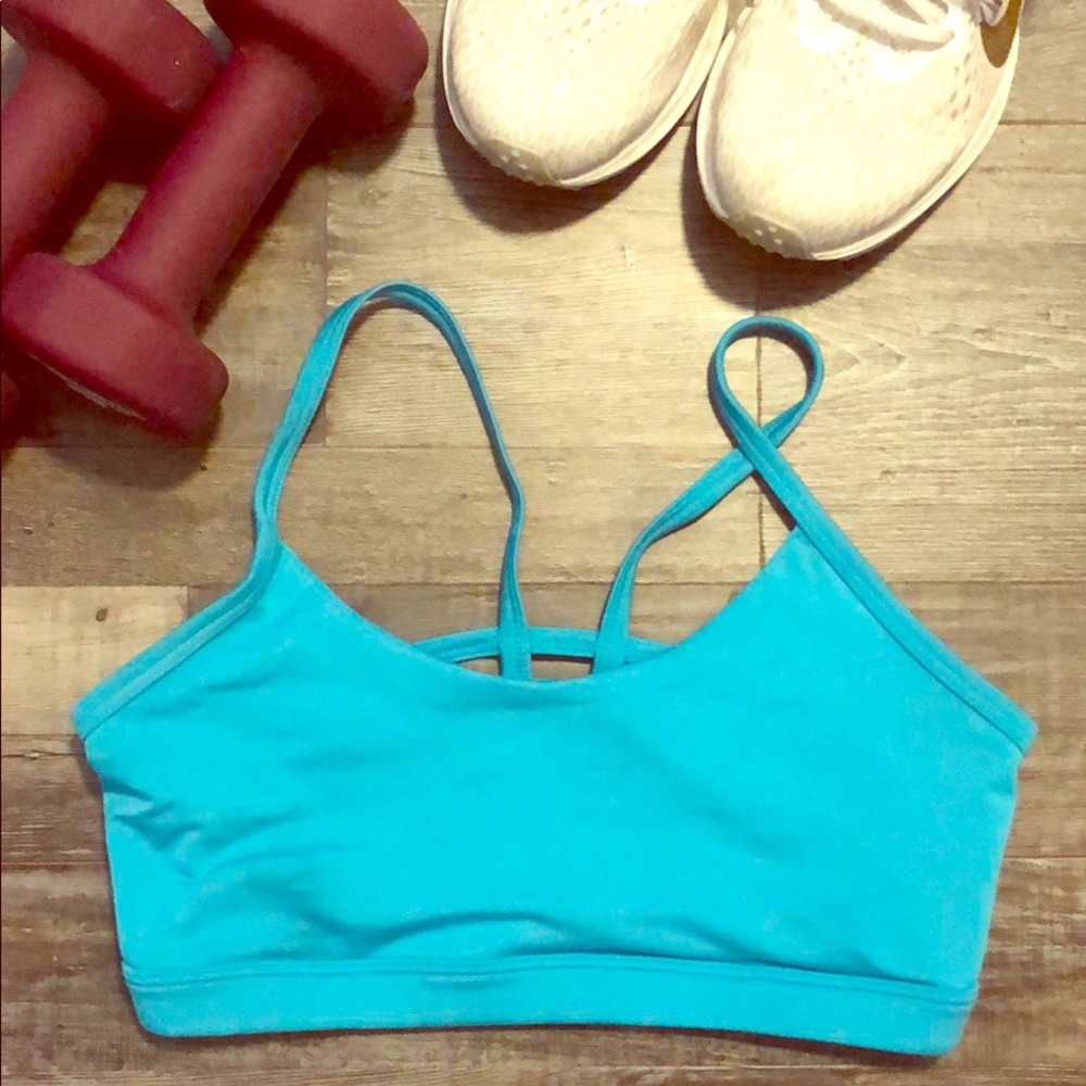 Bally fitness turquoise cross strap sports bra